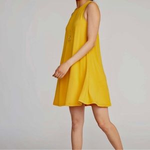 Old Navy Women’s Mustard Yellow Scoop Neck Sleeveless A-Line Mini Dress